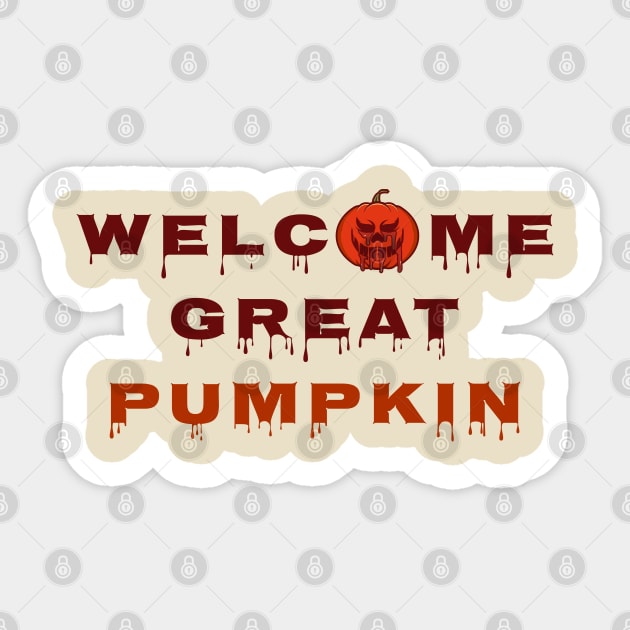 Welcome Great Pumpkin Sticker by Tidio Art